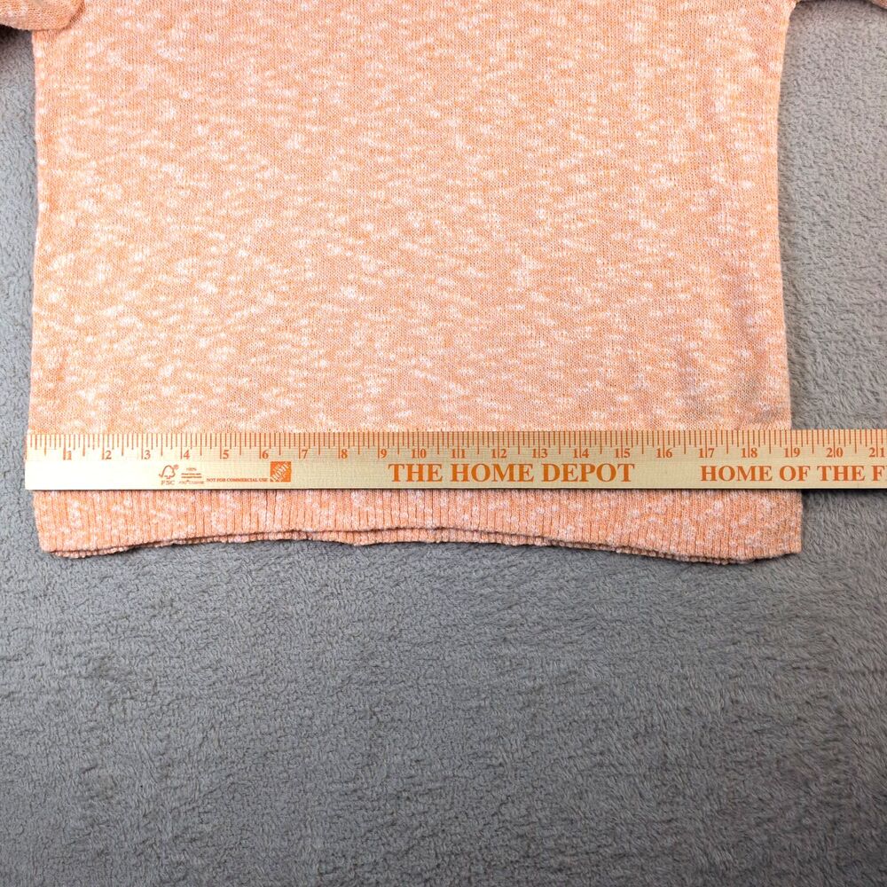 J Crew Orange Sherbet Marl Heather Lightweight Sweater Womens M Coastal Spring - Picture 7 of 11